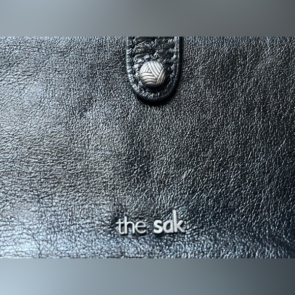 Women’s theSak Phone Wallet Black Pyrite Leather Women's Wallet Crossbody Purse - Picture 14 of 15